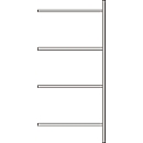 Estantería adicional, 4 estantes, H 2278 x A 1055 x P 300 mm, lacado