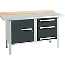 Etabli à caisson Schäfer Shop Select PWi 150-7, plateau en hêtre multiplex, avec couvercle en acier, jusqu'à 750 kg, L 1500 x P 700 x H 840 mm, anthracite