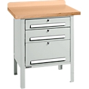 Établi à caisson Schäfer Shop Select PWi 75-7, plateau en hêtre multiplex, jusqu'à 750 kg, L 750 x P 700 x H 840 mm, gris clair 