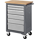 Établi à roulettes 675, l. 675 x P 450 x H 950 mm, hêtre