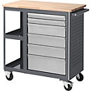 Établi à roulettes 960, l. 675 x P 450 x H 950 mm, surface supérieure : hêtre