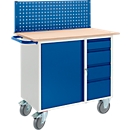 Établi avec armoire, 4 tiroirs et multiparoi/plaque modulaire perforée