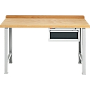 Établi modulaire, avec tiroir depuis la plaque de travail et 2 pieds de table, largeur 1500 