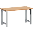 Établi modulaire cubio W-1577/11-2.1, L 1500 x P 750 x H 740 - 1140 mm, gris clair/hêtre cuivré