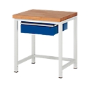 Établi série 8000, fixe, avec tiroir suspendu, l. 750 x P 700 x H 840 – 1040 mm
