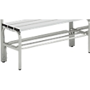 Étagère à chaussures pour bancs de vestiaire, acier, 1015 mm de long, gris clair