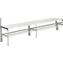 Étagère à chaussures pour bancs de vestiaire, acier, 2000 mm de long, gris clair