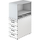 Etagère à poser Breno, pour caisson sur pied Breno, y compris 3 inserts en plastique, L 428 x P 800 x H 530 mm, panneau de particules, gris clair