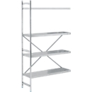 Étagère d'appoint, acier inoxydable, étagères fermées, L 1175 x P 400 mm