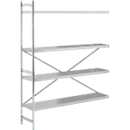 Étagère d'appoint, acier inoxydable, étagères fermées, L 1475 x P 400 mm