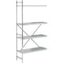 Étagère d'appoint, acier inoxydable, étagères fermées, L 875 x P 400 mm