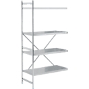 Étagère d'appoint, acier inoxydable, étagères fermées, L 875 x P 600 mm