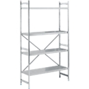 Etagère de base, acier inoxydable, étagères fermées, L 1200 x P 400 mm