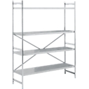 Etagère de base, acier inoxydable, étagères fermées, L 1500 x P 500 mm