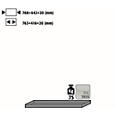 Etagère standard pour les armoires de sécurité asecos de la série UB90, en tôle d'acier, gris clair, L 768 x P 422 x H 20 mm, jusqu'à 30 kg