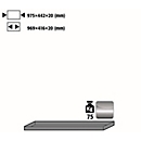 Etagère standard pour les armoires de sécurité asecos des séries UB90 et UB30, en acier inoxydable 1.4301, L 975 x P 422 x H 25 mm, jusqu'à 30 kg
