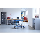 Fetra Etagewagen met 2 etages, L 850 x B 500 mm, draagvermogen 500 kg, briljantblauw RAL 5007