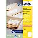 Etiketten AVERY® Zweckform, für Druckertyp Inkjet/Laser, rechteckig, nachhaltig, A4 Format, Papier, naturweiß, 100 Etiketten, B 297 x H 210 mm