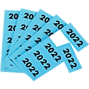 Etiketten „Jahreszahl 2022“, selbstklebend, B 60 x H 28 mm, blau, 100 Stück