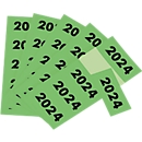 Etiketten „Jahreszahl 2024“, selbstklebend, B 60 x H 28 mm, grün, 100 Stück