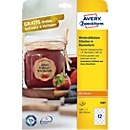 Étiquettes multifonctionnelles collantes Zweckform AVERY®, vierge, 60 x 59,5 mm, 120 p., forme de fleur, pour toutes les imprimantes