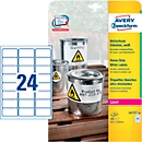 Étiquettes polyéthylène ultra-résistantes L4773-20 Avery Zweckform, 63,5 x 33,9 mm, permanent, blanc