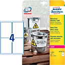 Étiquettes polyéthylène ultra-résistantes L4774-20 Avery Zweckform, A4, 80 étiquettes, blanc