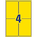 Étiquettes polyéthylène ultra-résistantes L6127-20 Avery Zweckform, 99,1 x 139 mm, permanent, jaune