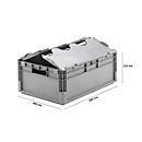 Euro Box Leichtbehälter ELB 6220, aus PP, Inhalt 43,7 L, mit Deckel, grau