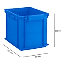Euro Box Série EF 4320, en PP, capacité 29,5 L, parois fermées, poignée sous le couvercle, bleu