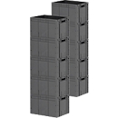 Euro Box SSI Schaefer série LTF 6320, volume 62,7 l, jusqu'à 30 kg, poignée traversante, L 600 x l 400 mm, Ange Bleu, PP recyclé, gris fer, 10 pièces