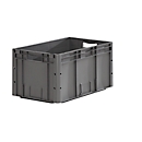 Euro Box SSI Schäfer Serie LTF 6320, Volumen 62,7 l, bis 30 kg, Durchfassgriff, L 600 x B 400 mm, Blauer Engel, Recycling-PP, eisengrau
