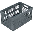 EURO size folding box 532-40, without lid, 40 l, gray