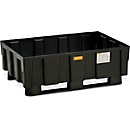 EURO opvangbak 250/2 CEMO, polyethyleen, met 2 sledes, met goedkeuring, B 1205 x D 805 x H 430 mm, zonder rooster