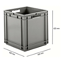 Eurobox serie EF 4440, van PP, inhoud 53,9 l, gesloten wanden, open handgreep, grijs
