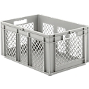Eurobox serie EF 6281, van PP, inhoud 56,6 l, geperforeerde wanden, grijs, open handgreep