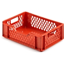 Eurobox vleesbak, geschikt voor levensmiddelen, inhoud 10,8 l, geperforeerde uitvoering, rood