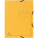 Exacompta classeur, DIN A4, avec élastique, 3 rabats, inscriptible, carton Colorspan, 355 g/m², jaune