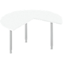 Extension table, 3/4 circle, Ø 1400 mm, extension on the right/left, white/white aluminium