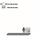 Fachboden Standard für asecos Sicherheitsschränke der UB90 Serie, Stahlblech, lichtgrau, B 975 x T 350 x H 20 mm, bis 30 kg