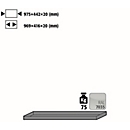 Fachboden Standard für asecos Sicherheitsschränke der UB90 und UB30 Serie, Stahlblech, lichtgrau, B 975 x T 422 x H 20 mm, bis 30 kg