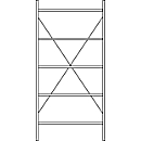 Fachbodenregal SSI Schäfer R3000, Grundregal, 5 verzinkte Böden, B 1055 x H 1960 mm, 100 kg