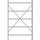 Fachbodenregal SSI Schäfer R3000, Grundregal, 5 verzinkte Böden, Tiefe 300 mm, Fachlast 150 kg, B 1345/1315 x H 1960 mm