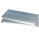 Fachböden,  für Materialschränke ohne Mitteltrennwand & mit B 950 mm, bis 50 kg, B 950 x T 500 mm, verzinkter Stahl, silber