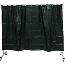 Fahrbare Schutzwand m. Folienvorhang, 1-tlg., dunkelgrün