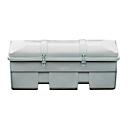 Fahrzeugbox CEMO, Polyethylen, 750 l, L 1840 x B 740 x H 940 mm, nestbar, grau/orange