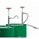 Fasspumpe, 0,22 l/Hub, Edelstahl, Eintauchtiefe 360 mm, abschraubbarer Auslaufbogen, für entzündbare Flüssigkeiten