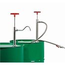 Fasspumpe, 0,56 l/Hub, Edelstahl, Eintauchtiefe 910 mm, abschraubbarer Auslaufbogen, für entzündbare Flüssigkeiten