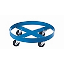 Fassroller, Stahl pulverbeschichtet, B 610 x T 610 x H 125 mm, für 200 l Stahlfässer, bis 350 kg