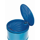 Fasstrichter, Polyethylen, blau, Ø 605 x H 145 mm, Füllvolumen 5 l, mit Deckel